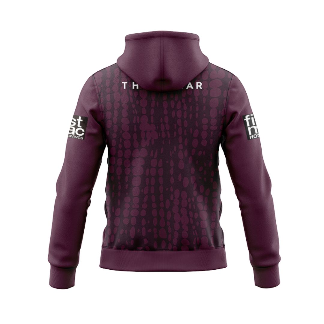 Brisbane Broncos 2025 Maroon Training Hoodie with Zipper