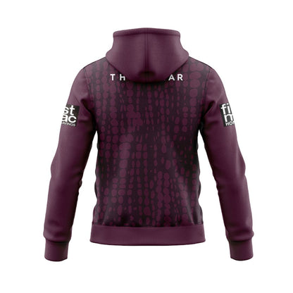 Brisbane Broncos 2025 Maroon Training Hoodie with Zipper