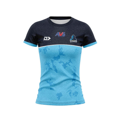 Gold Coast Titans 2025 Women's Junior Cyan Blue Training Shirt