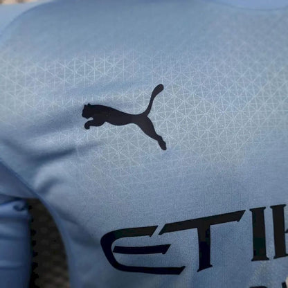 Manchester City 2025/26 Player's Edition Long Sleeve Home Jersey Shirt