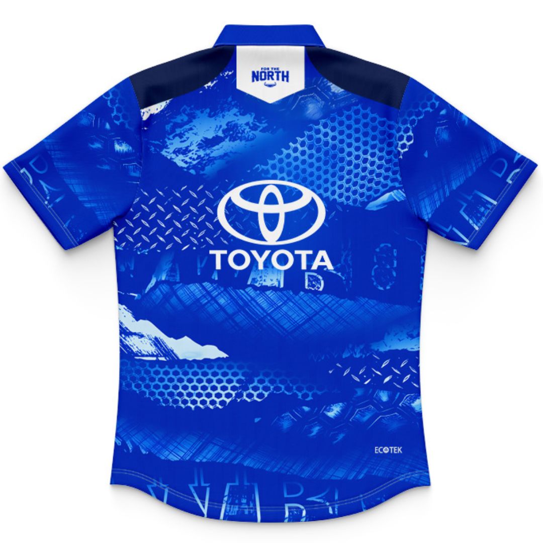 North Queensland Cowboys 2026 Kids Blue Training Polo Shirt