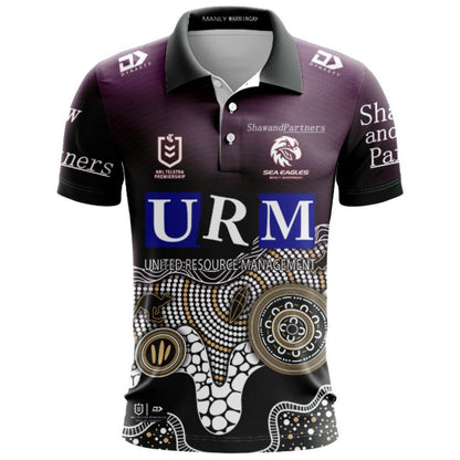 Manly Warringah Sea Eagles 2025 Indigenous Polo Shirt