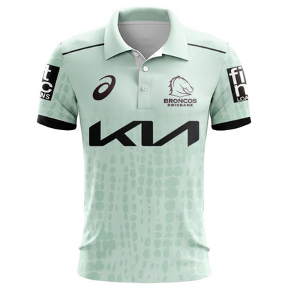 Brisbane Broncos Mint Green Training Polo Shirt