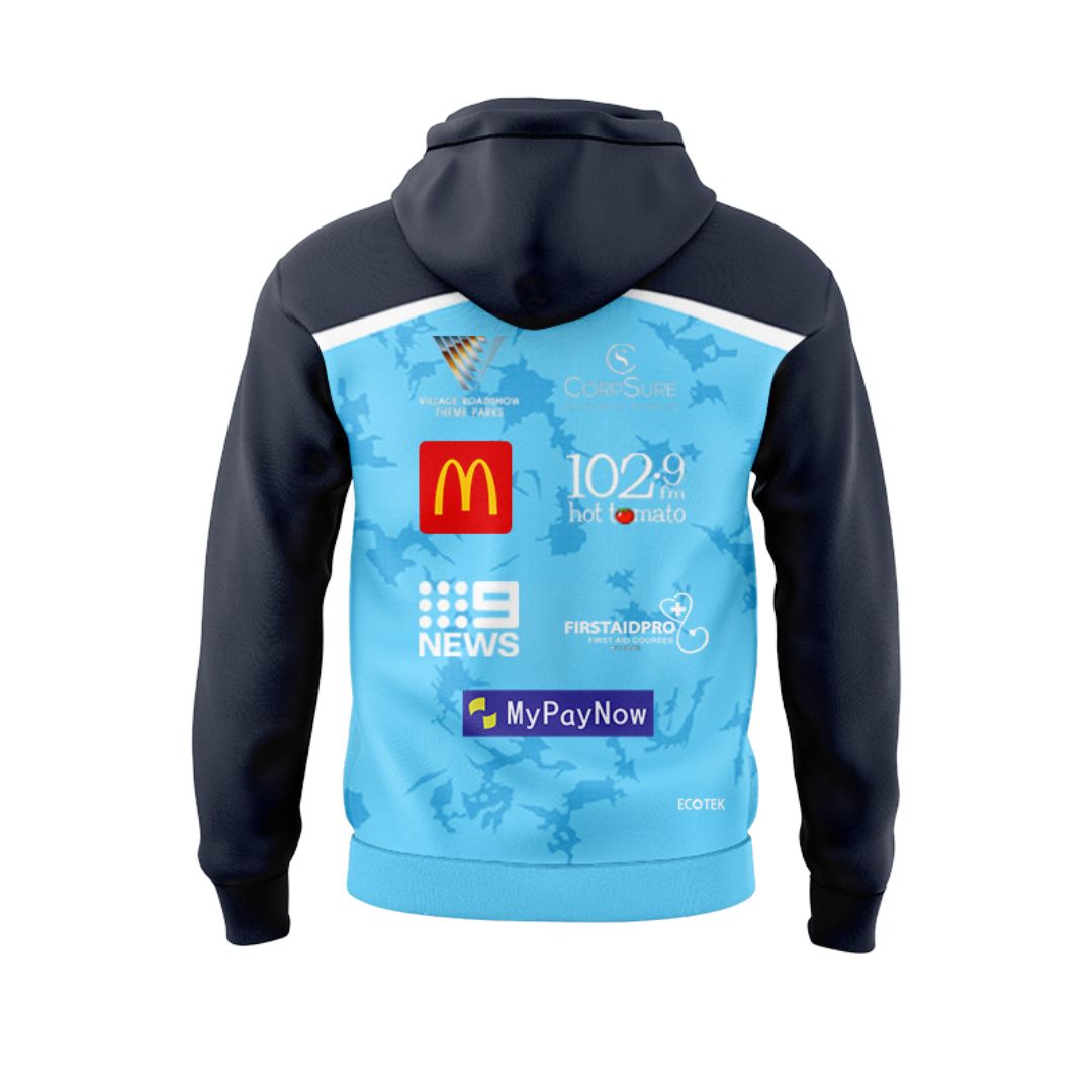 Gold Coast Titans 2025 Junior Cyan Blue Training Hoodie