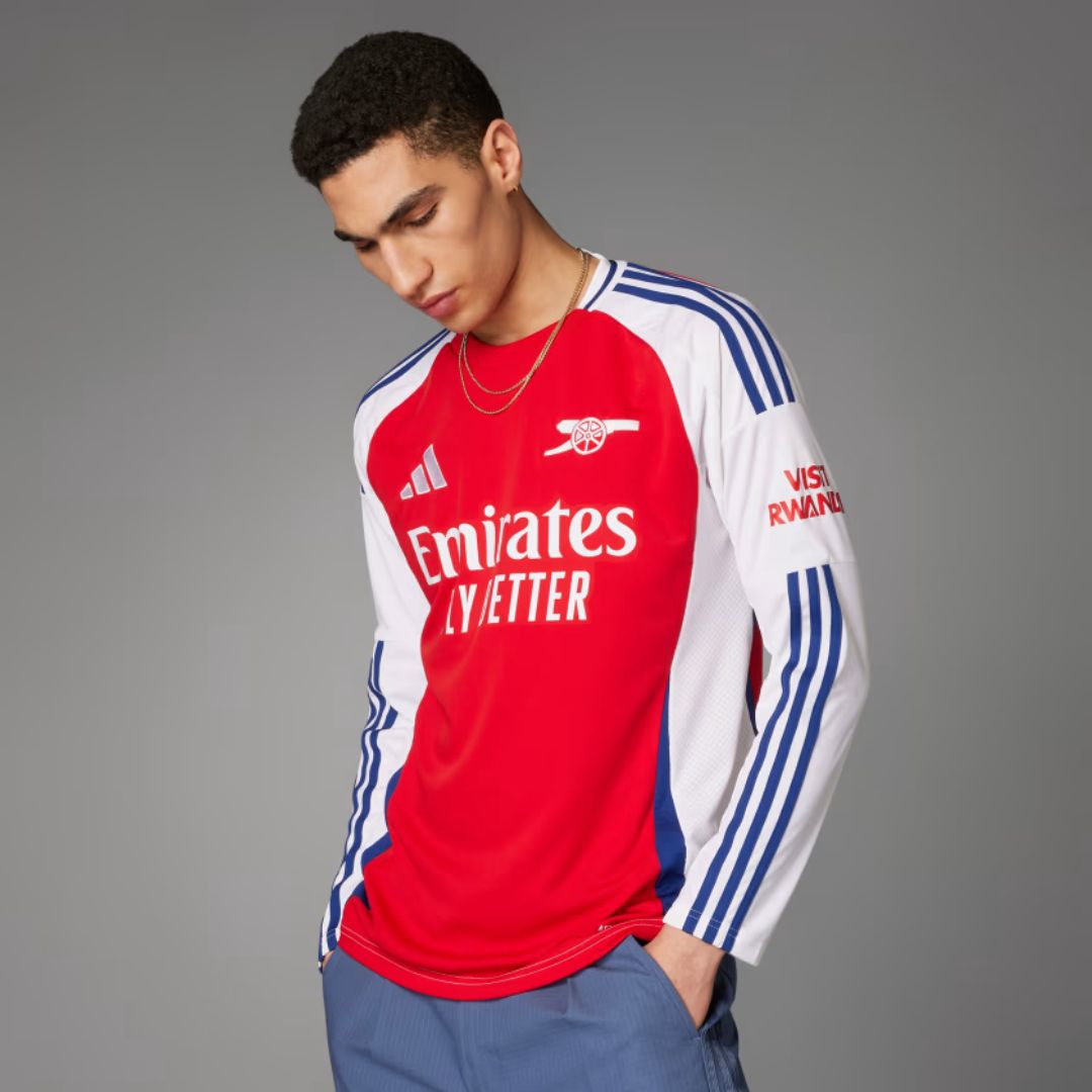 Arsenal Gunners 2024/25 Long Sleeve Home Jersey Shirt (Add Your Own Name & Number)