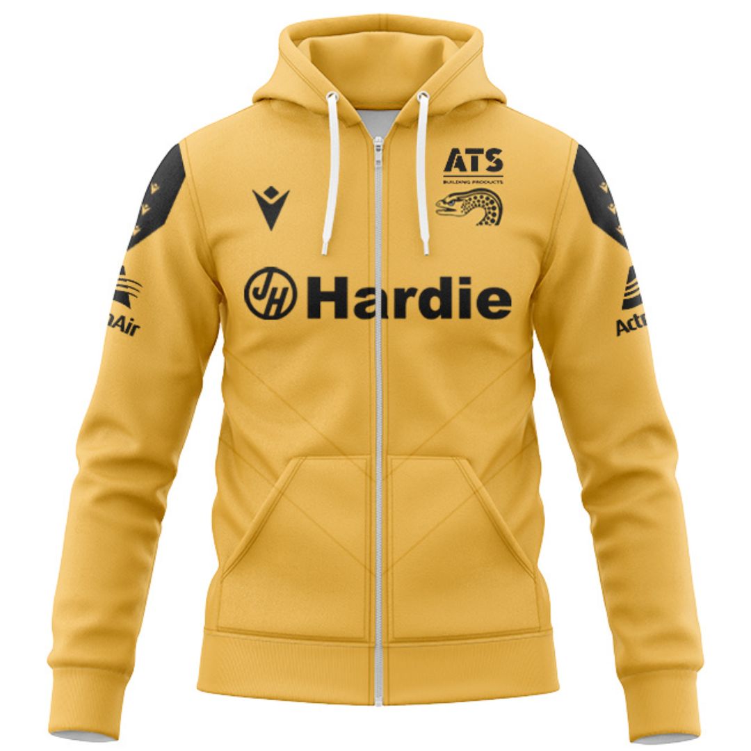 Parramatta Eels 2025 Gold Training Hoodie with Zipper