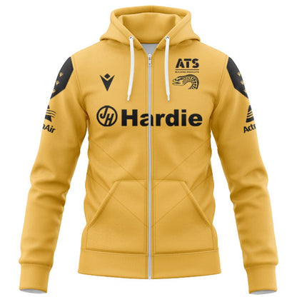 Parramatta Eels 2025 Gold Training Hoodie with Zipper
