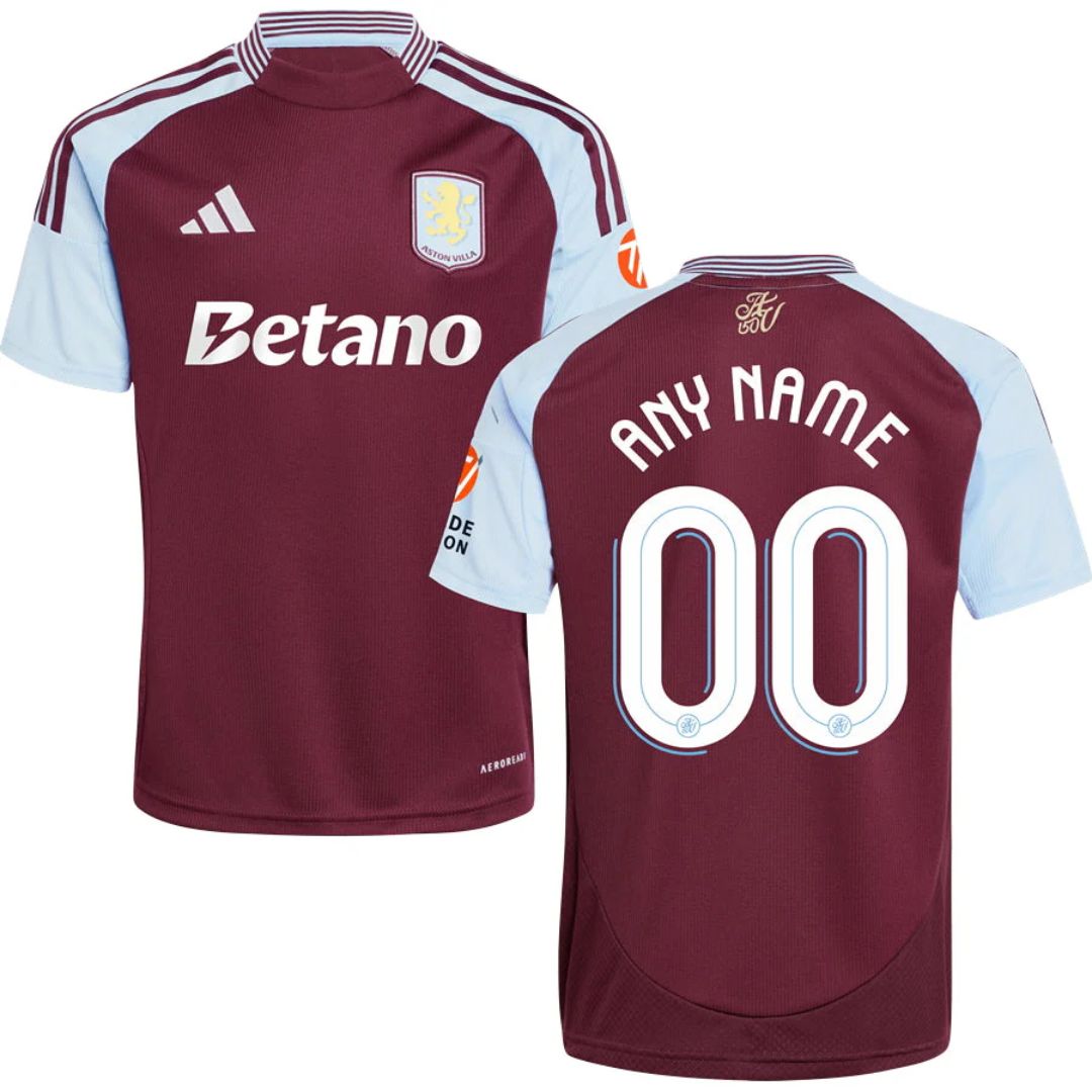 Aston Villa 2024/25 Home Jersey Shirt (Add Your Own Name & Number)