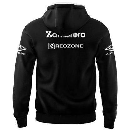 Cronulla Sutherland Sharks 2026 Black and White Training Hoodie with Zipper