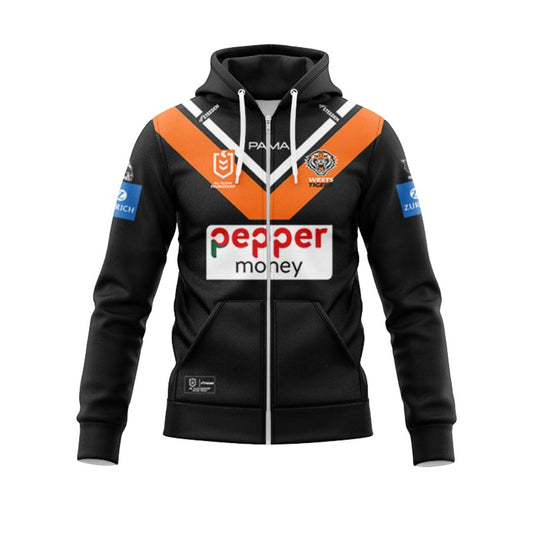 Wests Tigers 2025 Home Hoodie with Zipper