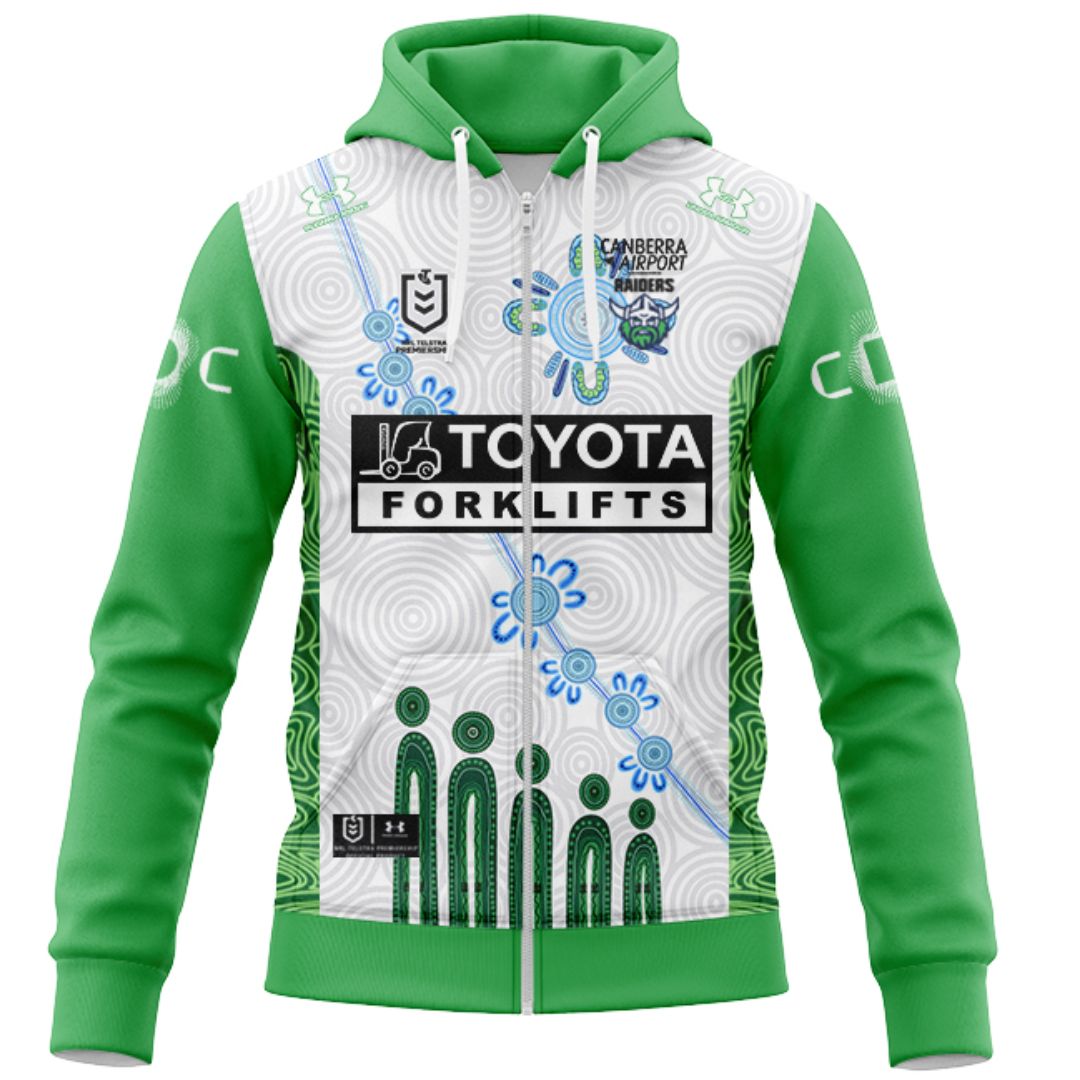 Canberra Raiders 2026 Indigenous Hoodie with Zipper