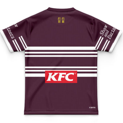 Manly Warringah Sea Eagles 2026 Kids Maroon Training Jersey