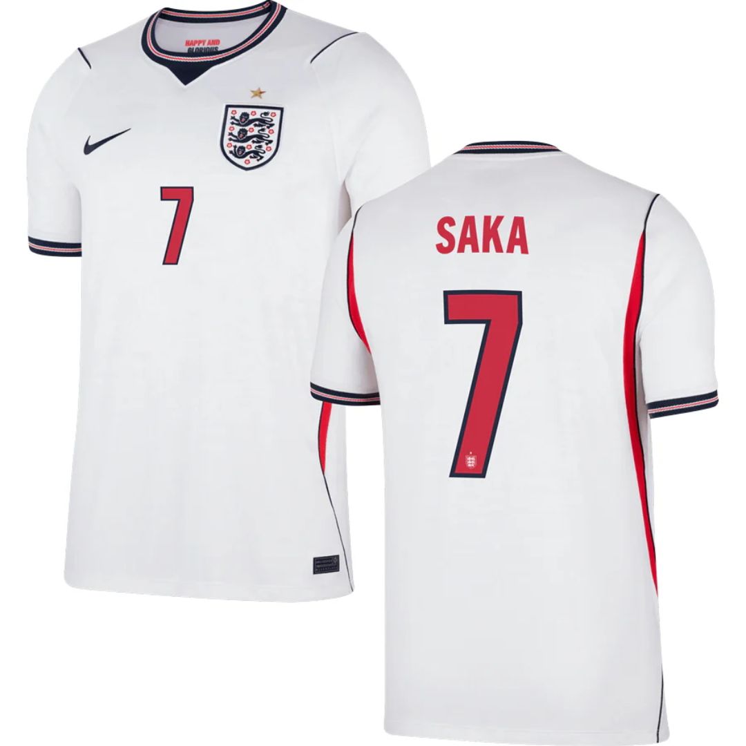 England Soccer 2026 World Cup Saka #7 Home Jersey Shirt