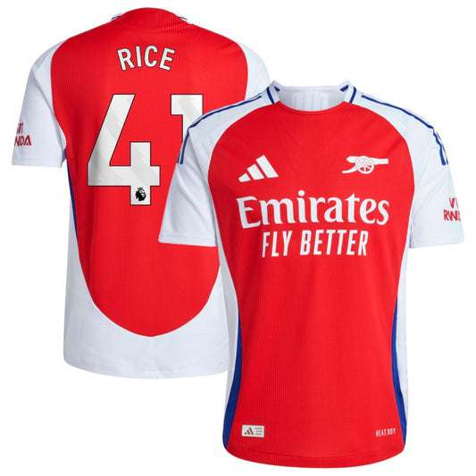 Arsenal Gunners 2024/25 Rice #41 Home Jersey Shirt