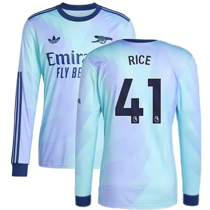Arsenal Gunners 2024/25 Rice #41 Long Sleeve 3rd Jersey Shirt