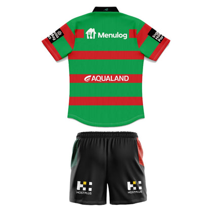 South Sydney Rabbitohs 2025 Kids Home Polo Shirt and Shorts Kit