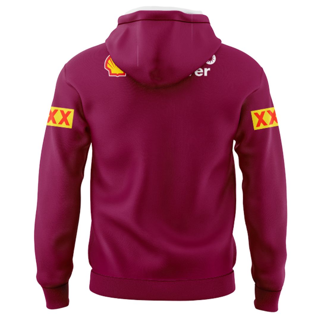 Queensland Maroons 2025 State Of Origin Training Hoodie with Zipper