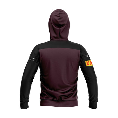 Brisbane Broncos 2025 Kids Black Sleeve Hoodie