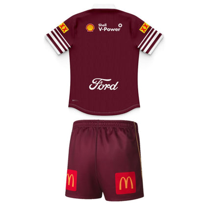 Queensland Maroons 2026 State Of Origin Kids Polo Shirt & Shorts Kit