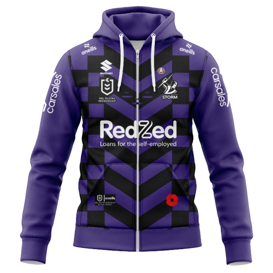 Melbourne Storm 2025 ANZAC Hoodie with Zipper