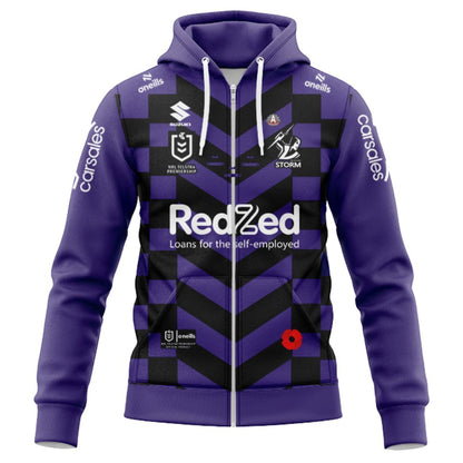 Melbourne Storm 2025 ANZAC Hoodie with Zipper