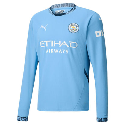 Manchester City 2024/25 Long Sleeve Home Jersey Shirt (Add Your Own Name & Number)