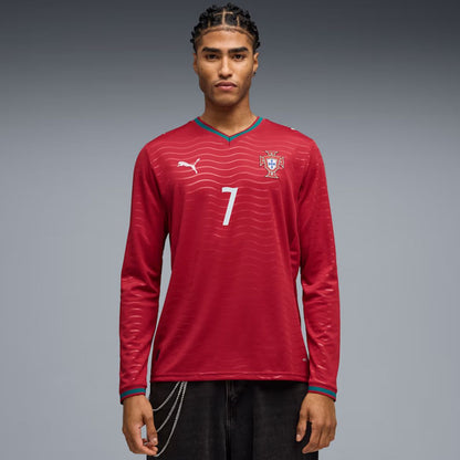 Portugal 2026 Cristiano Ronaldo Soccer World Cup of Football Players Edition Long Sleeve Home Jersey Shirt
