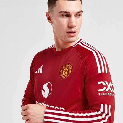 Manchester United 2024/25 Long Sleeve Home Jersey Shirt (Add Your Own Name & Number)