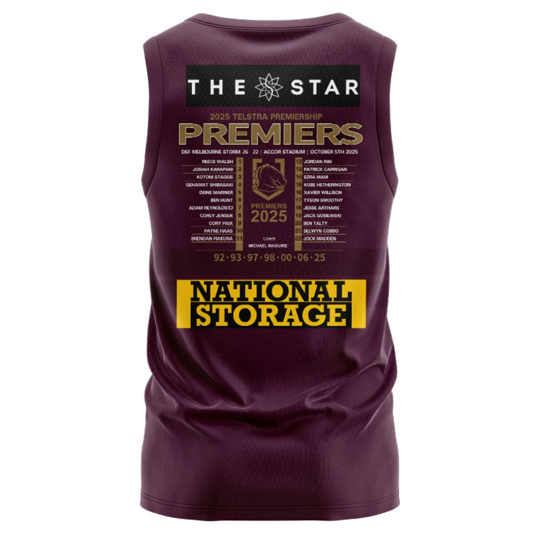 Brisbane Broncos 2025 Premiers Home Singlet