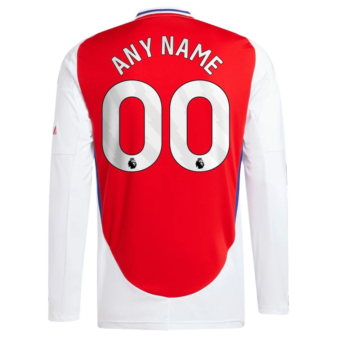 Arsenal Gunners 2024/25 Long Sleeve Home Jersey Shirt (Add Your Own Name & Number)
