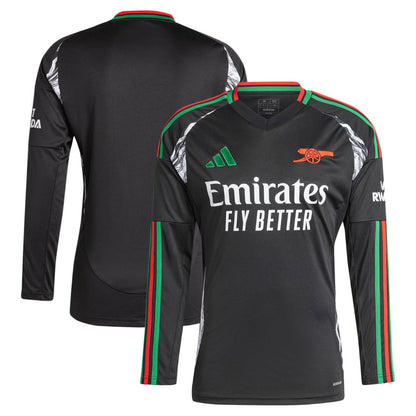 Arsenal Gunners 2024/25 Saka #7 Long Sleeve Away Jersey Shirt