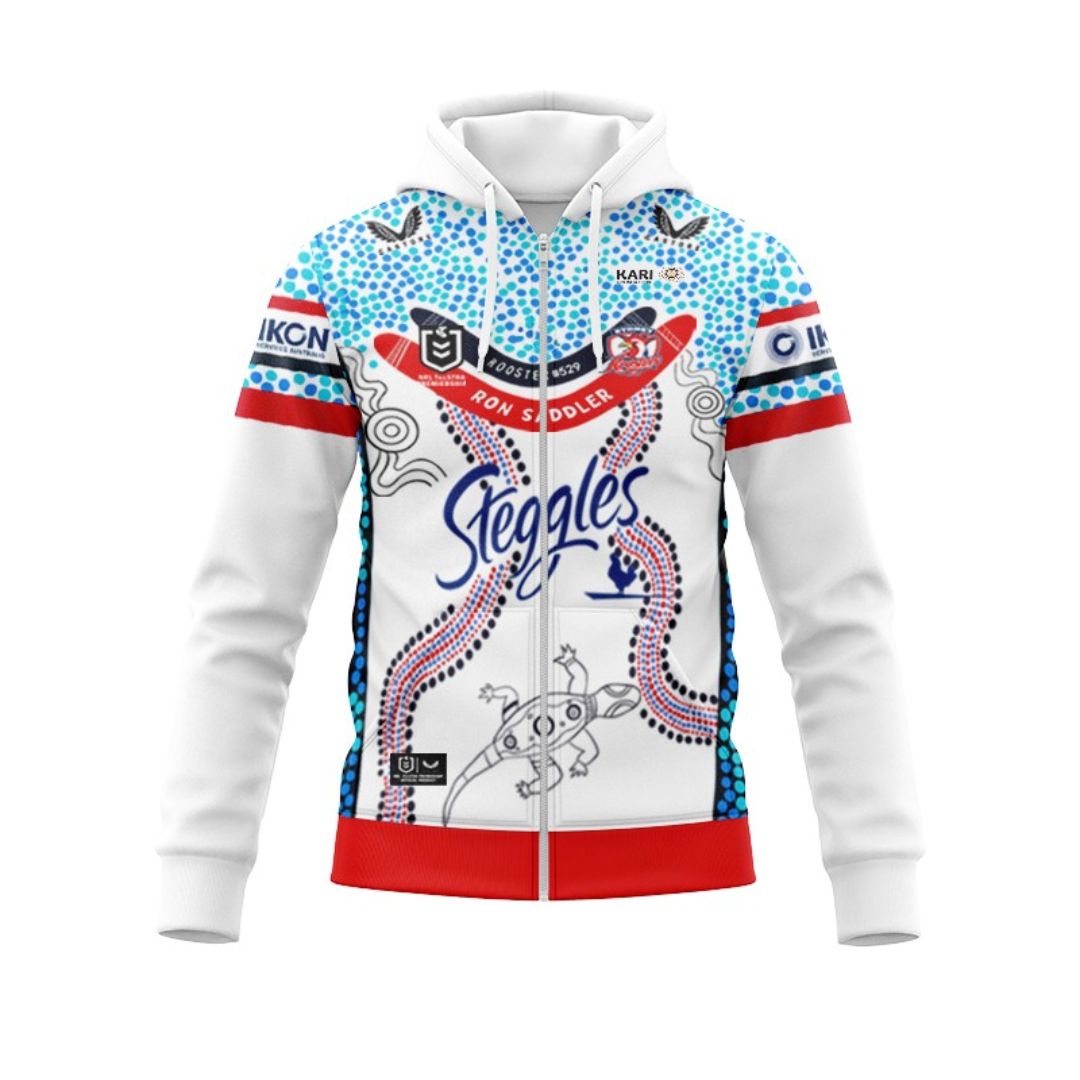 Sydney Roosters 2024 Indigenous Hoodie with Zipper