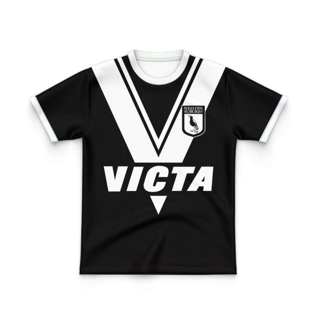 Western Suburbs Magpies 1978 Kids Retro Home Jersey