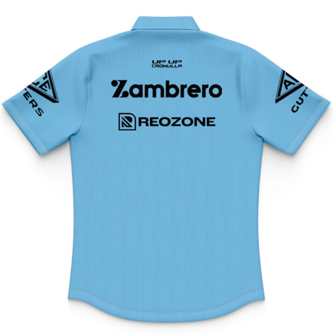 Cronulla Sutherland Sharks 2026 Kids Sky Blue Training Polo Shirt