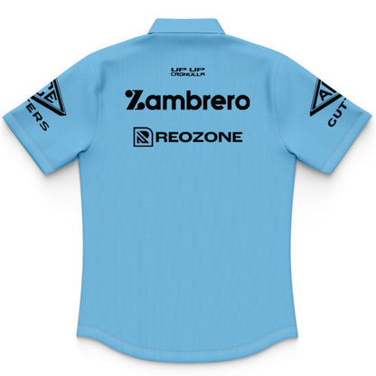 Cronulla Sutherland Sharks 2026 Kids Sky Blue Training Polo Shirt