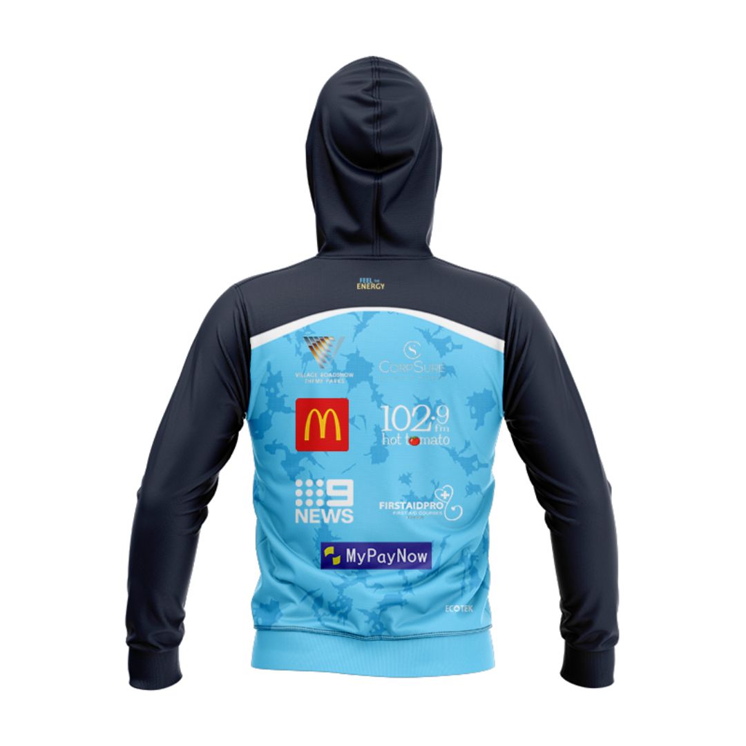 Gold Coast Titans 2025 Junior Cyan Blue Training Hoodie