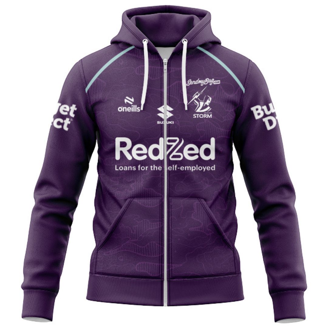 Melbourne Storm 2026 Purple Training Hoodie with Zipper