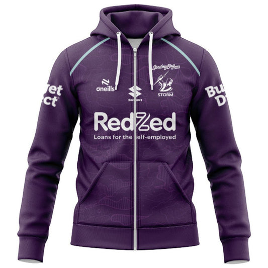 Melbourne Storm 2026 Purple Training Hoodie with Zipper
