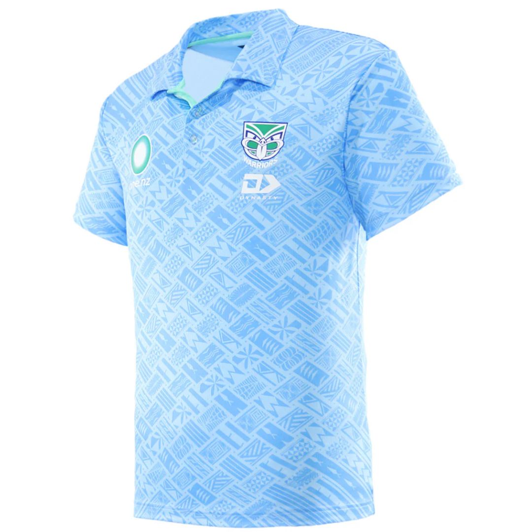 New Zealand Warriors Blue Pasifika Polo Shirt