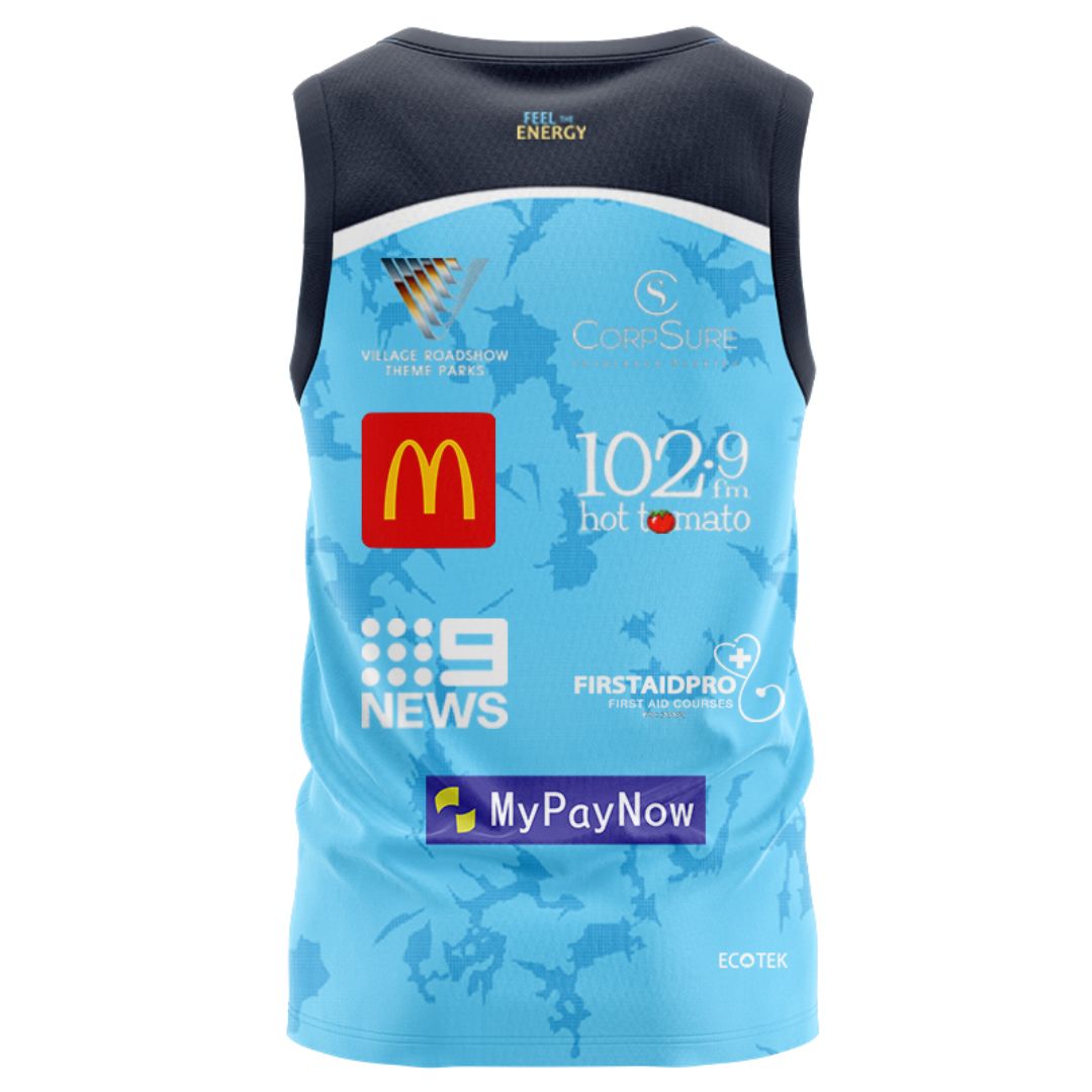 Gold Coast Titans 2025 Cyan Blue Training Singlet