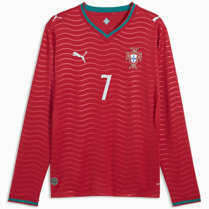 Portugal 2026 Cristiano Ronaldo Soccer World Cup of Football Players Edition Long Sleeve Home Jersey Shirt