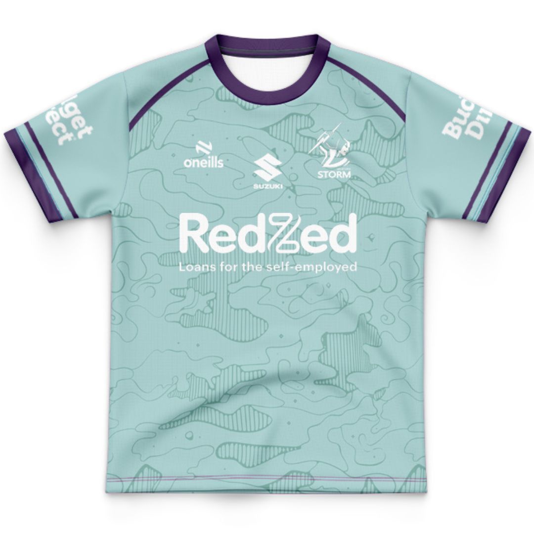 Melbourne Storm 2026 Kids Mint Green Training Shirt