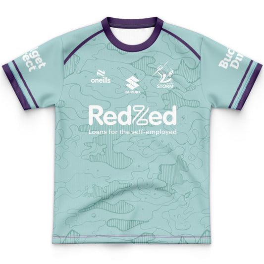 Melbourne Storm 2026 Kids Mint Green Training Shirt
