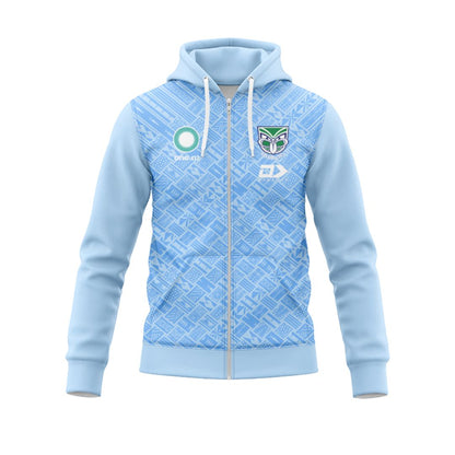 New Zealand Warriors 2025 Blue Pasifika Hoodie with Zipper