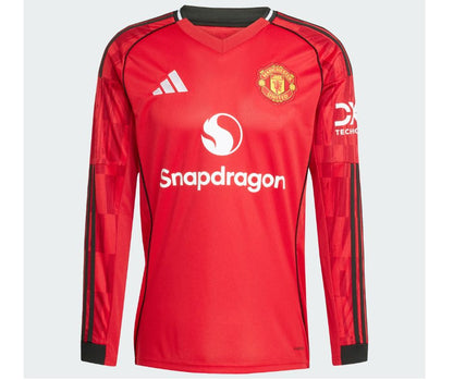 Manchester United 2025/26 Long Sleeve Player's Edition Home Jersey Shirt