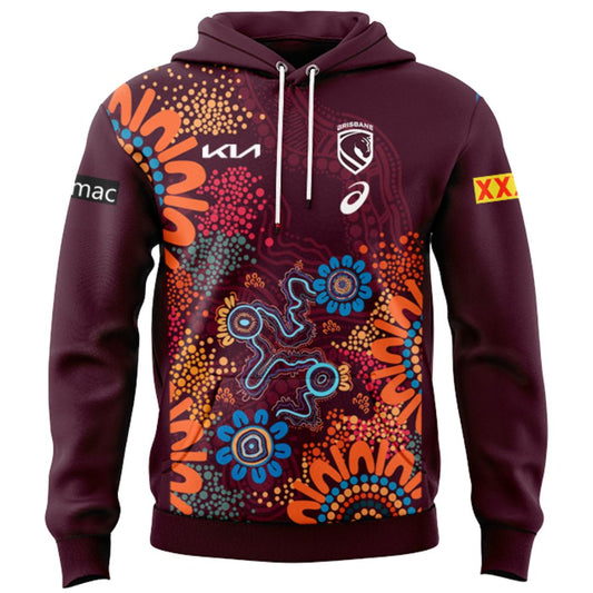Brisbane Broncos 2026 Players Indigenous Hoodie