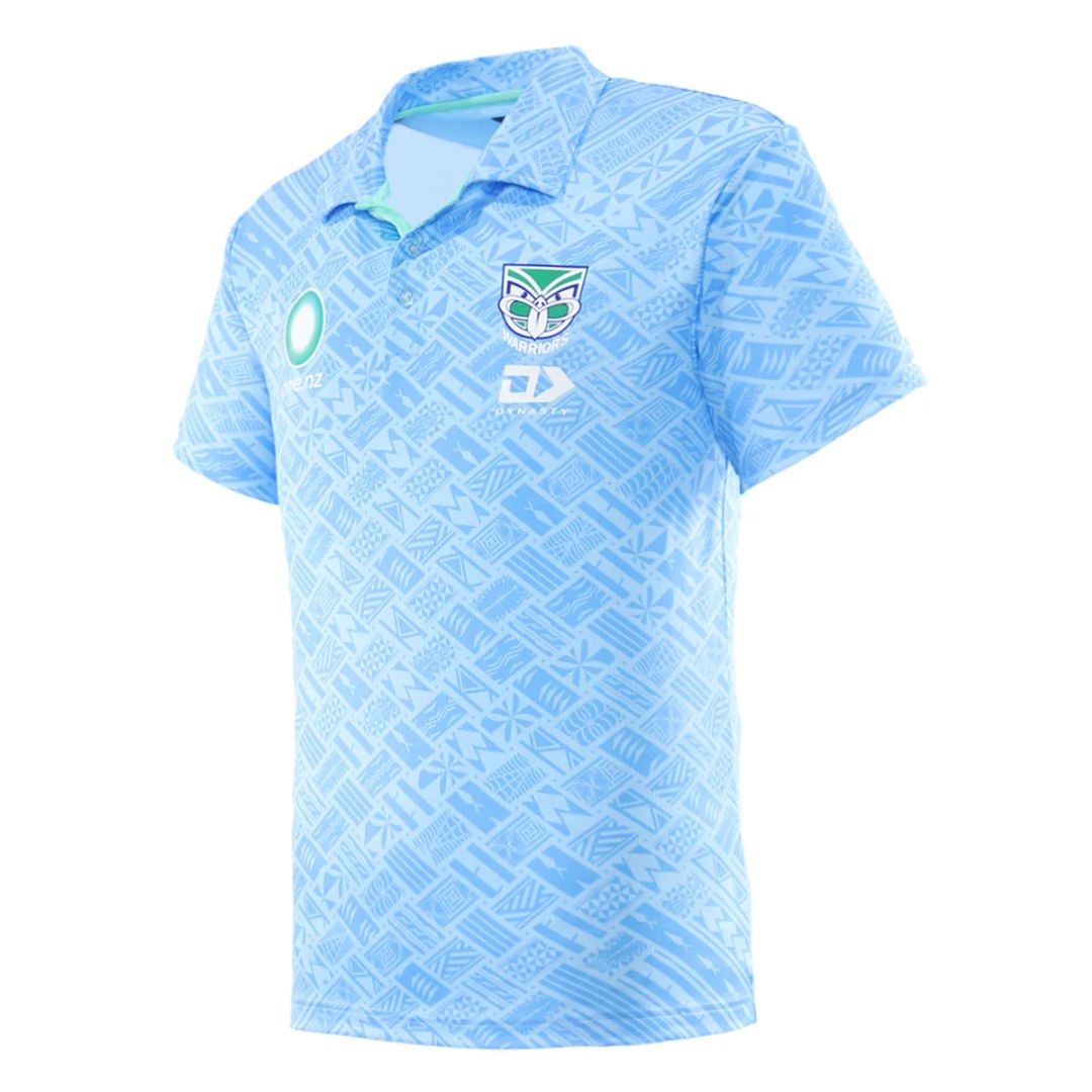 New Zealand Warriors 2025 Blue Pasifika Polo Shirt