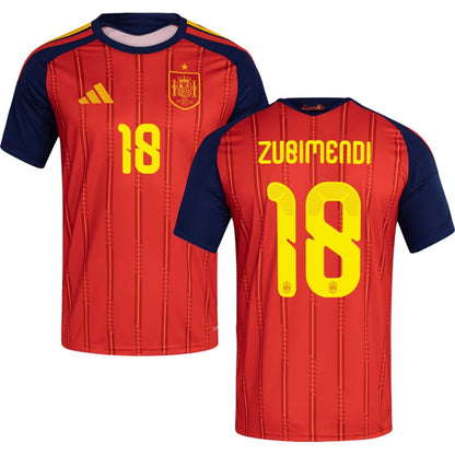 Spain 2026 World Cup Zubimendi #18 Home Jersey Shirt