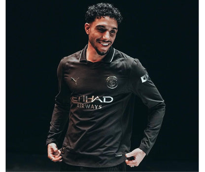 Manchester City 2025/26 Player's Edition Long Sleeve Away Jersey Shirt