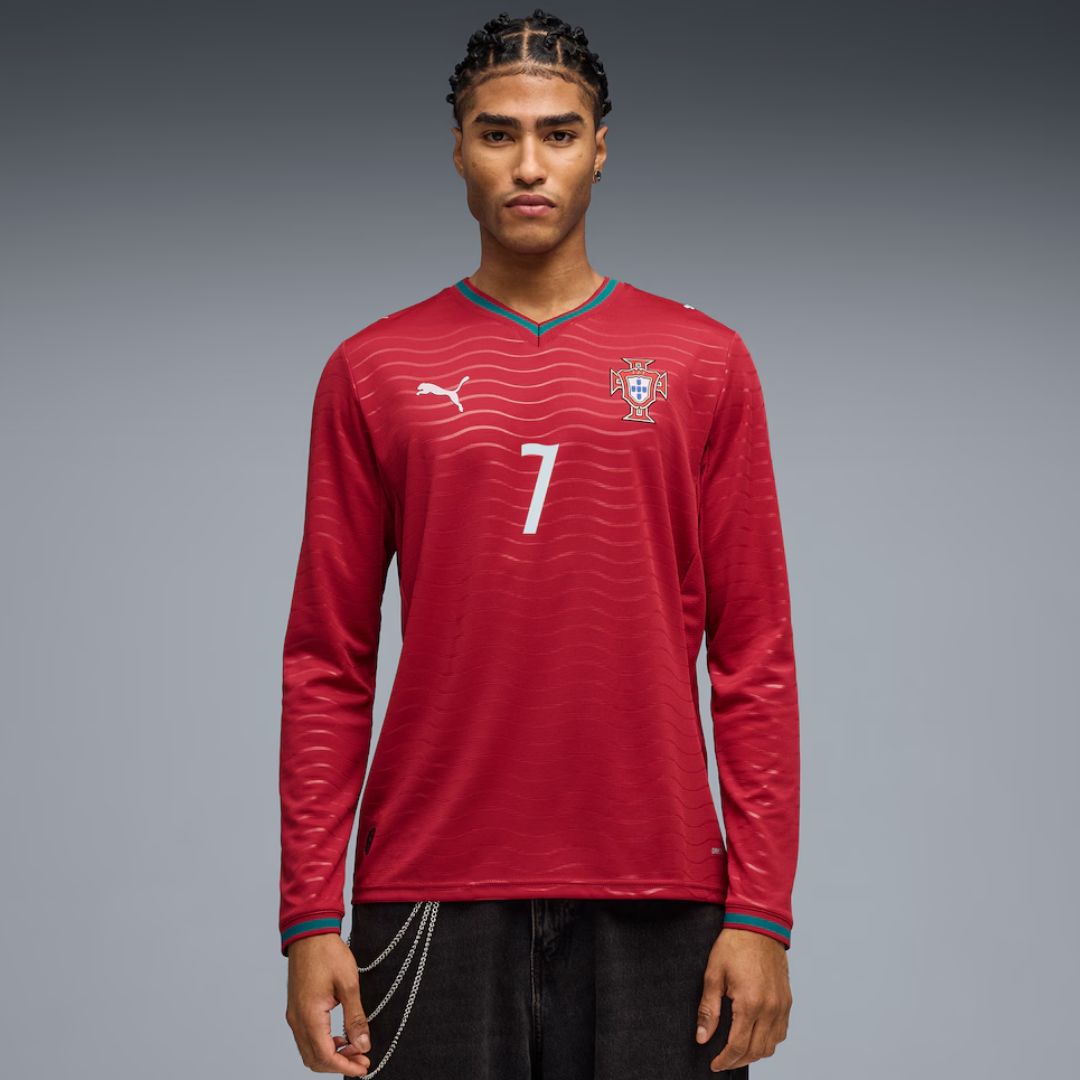 Portugal 2026 Cristiano Ronaldo Soccer World Cup of Football Long Sleeve Home Jersey Shirt